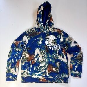 Abercrombie Kids Hoodie Boys 9/10 Youth Multi Color Blue Pullover Color Fleece